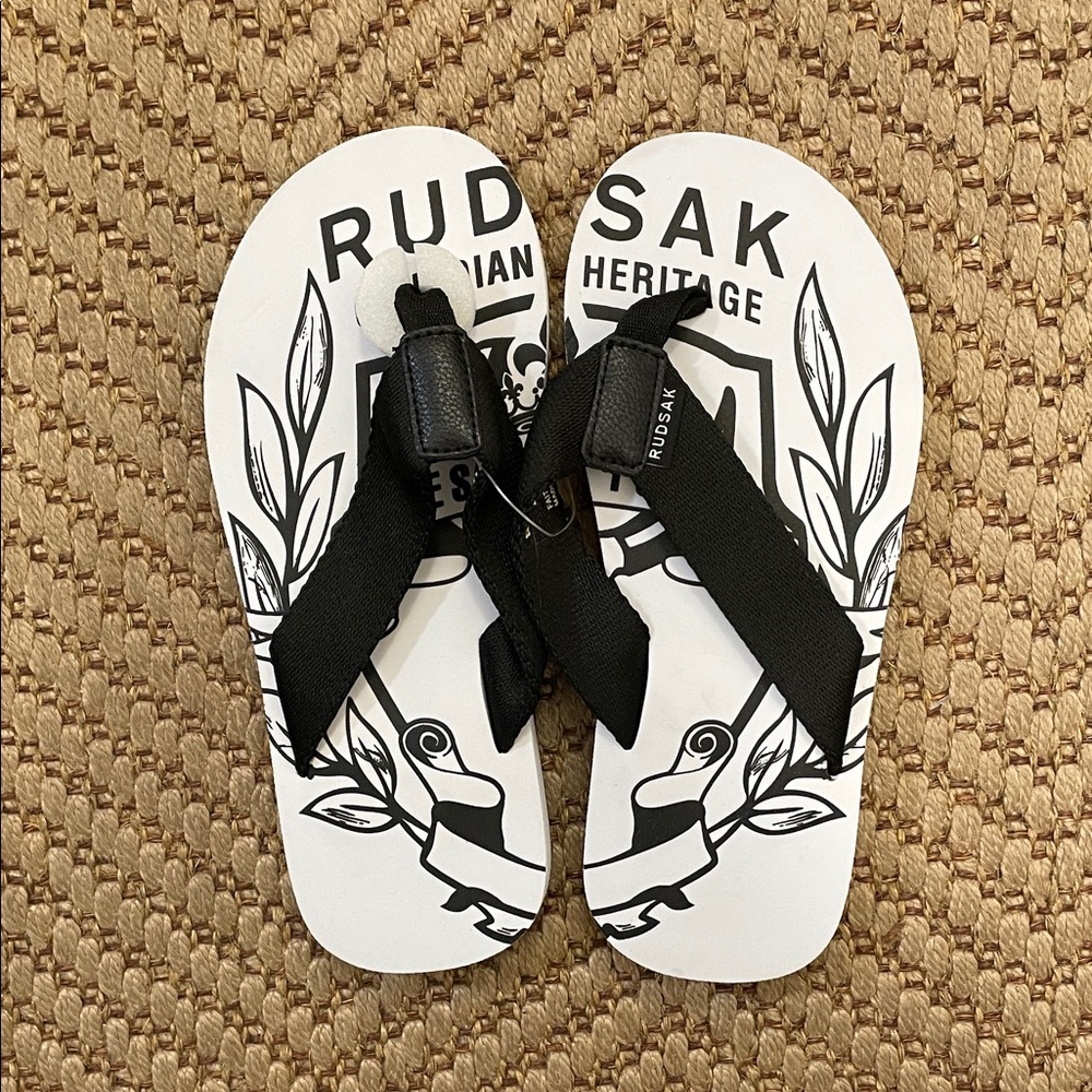 RUDSAK Monochrome Flip Flops - Black / White - 40 - 41 or 7-7./5